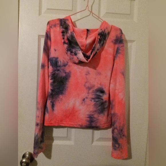 (Clearance) Peachy Girl pink & purple tye dye hoodie - Picture 2 of 4